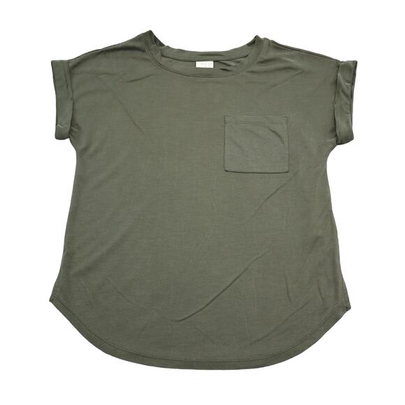 A New Day Shirt Womens XS Green Round Neck Short Sleeve Pocket Casual T Shirt - Picture 1 of 16